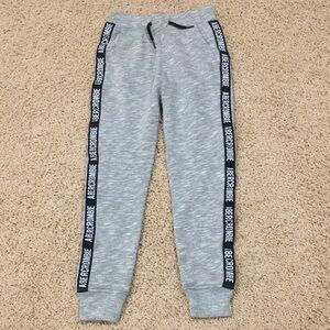 Abercrombie Kids Light Gray Joggers with Logo Trim